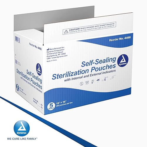 Miniatura 46 de Dynarex Bolsas de esterilización - Bolsas de autoclave autosellantes para herramientas médicas, dentales, de tatuajes y cuidado de uñas, cubierta