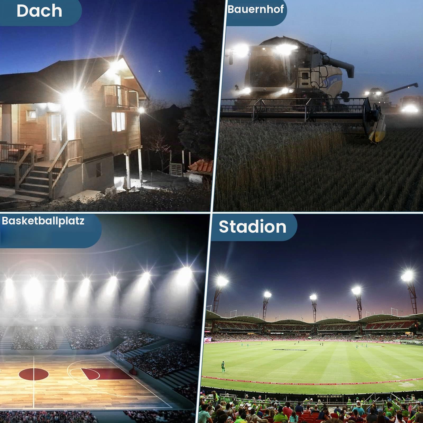 YIQIBRO LED Strahler Außen 100W, LED Scheinwerfer mit Trafo 85-265V,2 Stück | 10000LM LED Fluter Außen, 6500K Kaltweiß Aussenstrahler Wasserdicht IP67 für Garten, Garage, werkstatt, Fabrik, Sportplatz