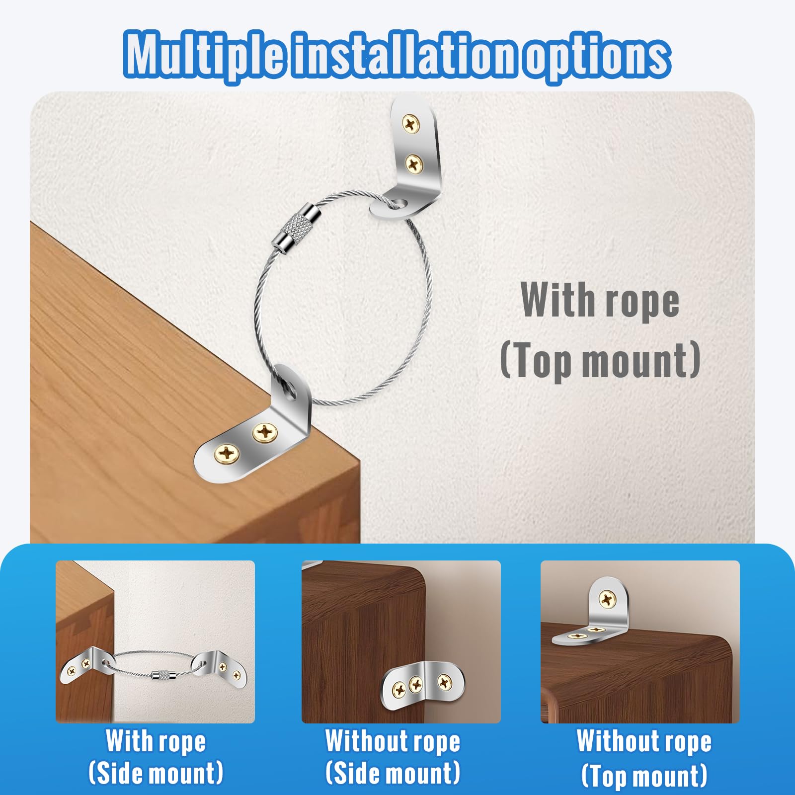 24pcs Furniture Anchors,Baby Proofing Furniture Wall Anchor, Anti Tip Wall Anchor Secure Cabinet - Image 4