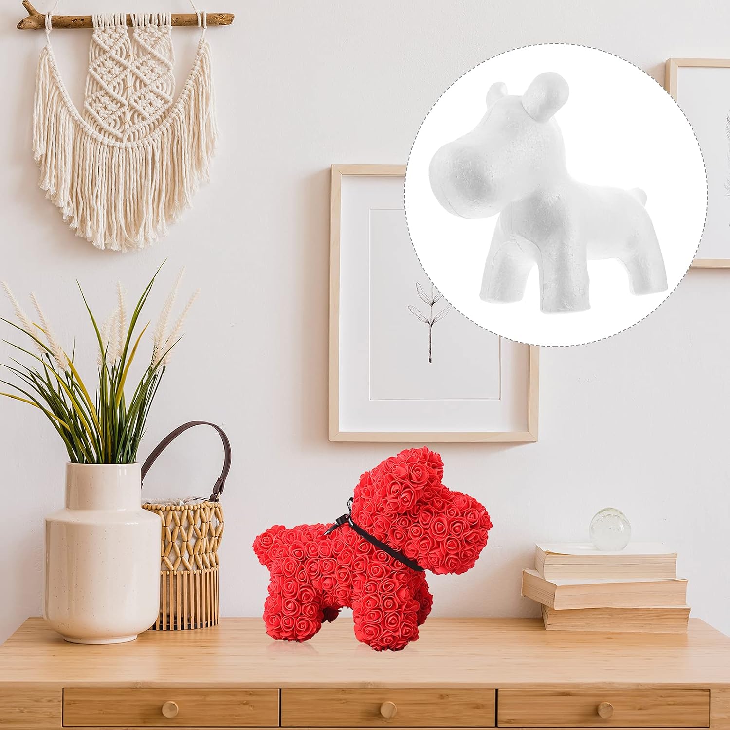 Polystyrene Modelling Foam Dog Shapes Craft Foam Balls Rose Puppy Flower Arrangements Wedding Christmas Table Centerpieces