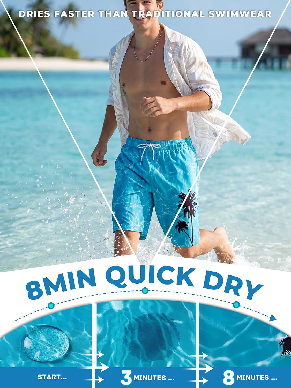 BRISIRA Mens Swim Trunks 9 Inch Inseam Compression Liner Bathing Suit Long Board Shorts Beach Swimsuit Anti Chafe Quick Dry