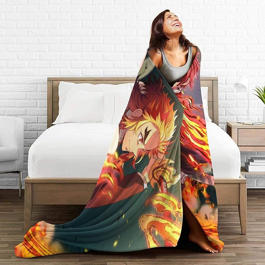 鬼滅の刃　フランネル毛布 煉獄杏寿郎柄 鬼滅の刃 フランネル毛布 煉獄杏寿郎柄 Amazon｜2021 鬼滅の