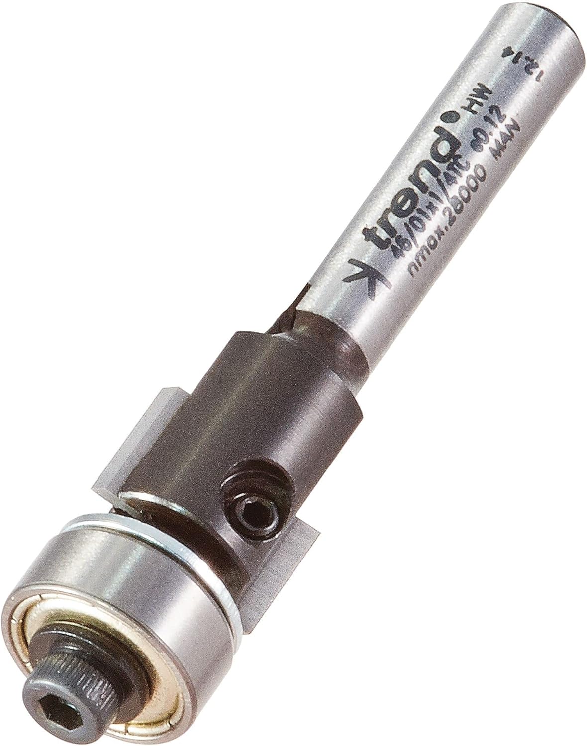 Trend Professional Trimming Cutter, 1/2" Diameter x 1" Cut, 90-Degree, 1/4 Inch Shank, Triple Flute, Tungsten Carbide Tipped, 46/80X1/4TC