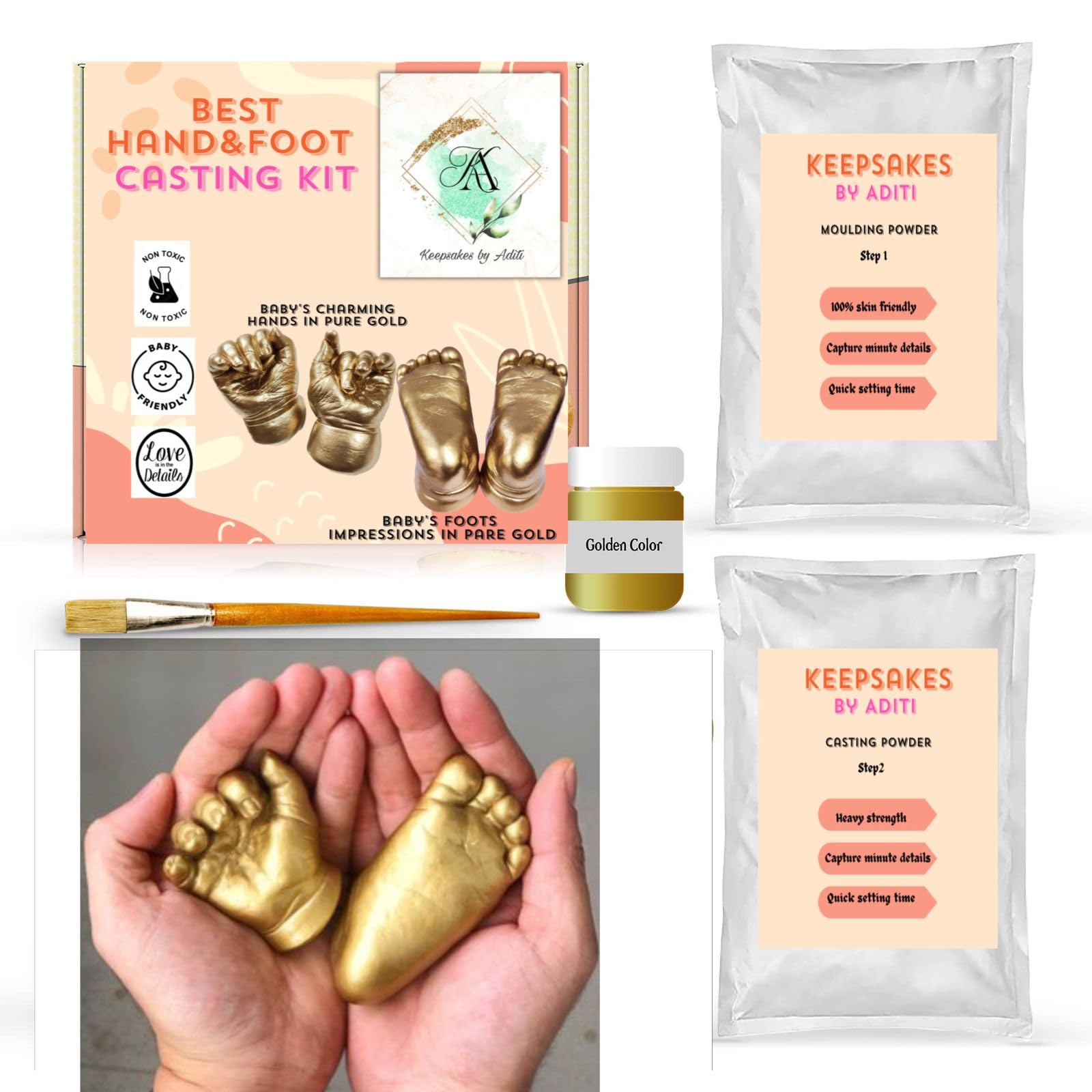 Keepsakes By Aditi Baby Handcasting Kit And Foot Casting Kit