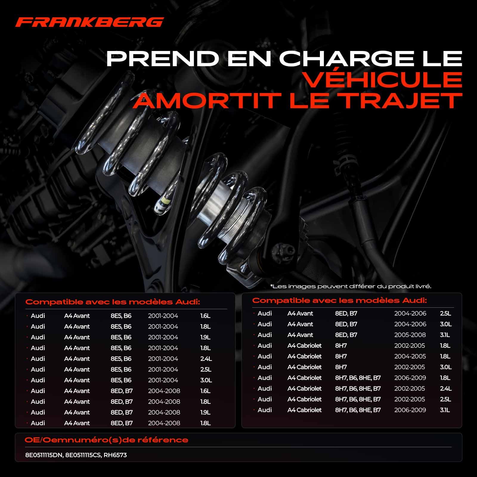 Frankberg 2 ressorts de suspension pour essieu arrière 8E0511115DN