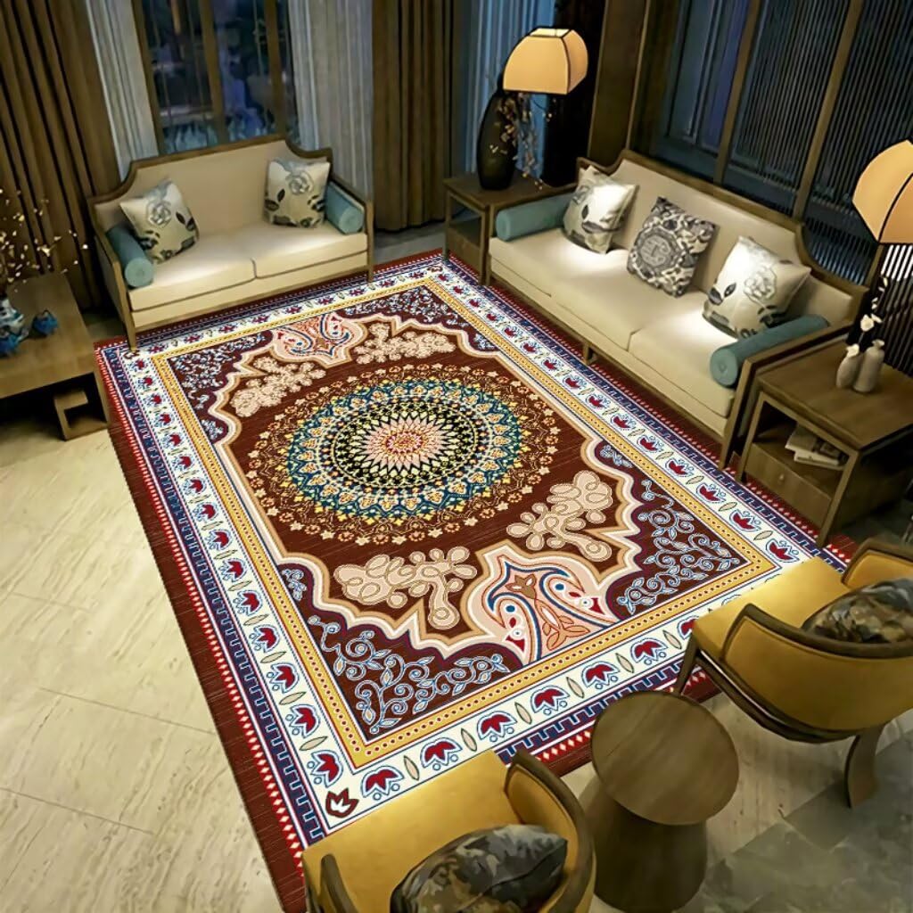 Tapis d'éveil bébé pour salon et balcon, grand format multicolore élégant