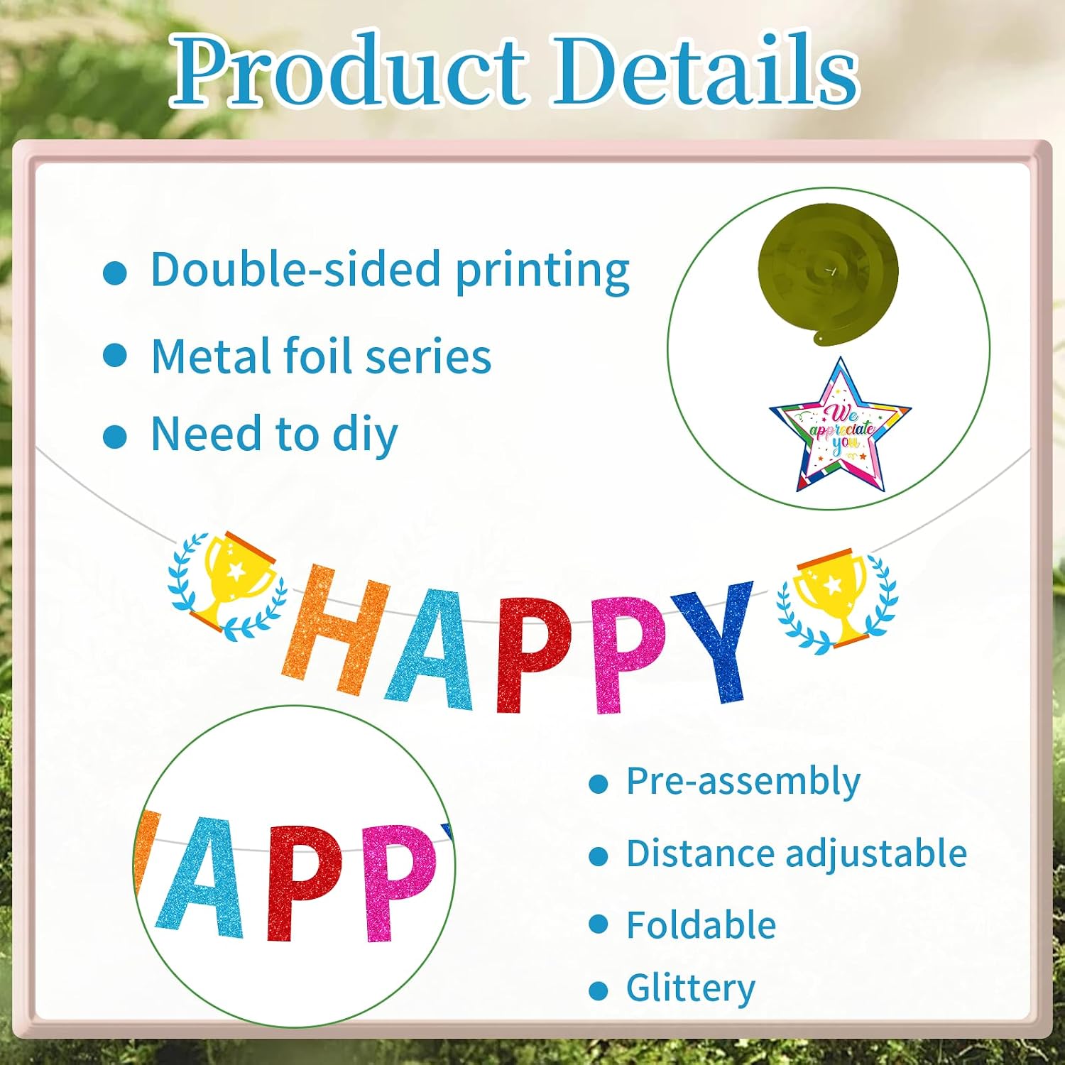 Happy Work Anniversary Decorations - 13PCS Work Anniversary Decorations Glitter Happy Workiversary Banners Hanging Swirls Honeycomb Centerpieces Office Employee Worker Appreciation Decor image 3
