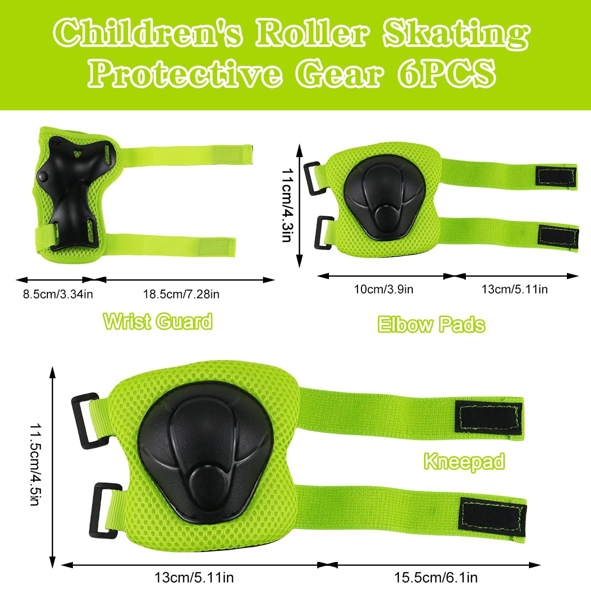 Juego de Protecciones Skate Niño 6 Piezas Conjuntos de Patinaje Set Infantiles Rodilleras con Muñequeras y Coderas Protecciones Niño para Bicicleta Patinaje Ciclismo Monopatín Deportes Extremos — view 2