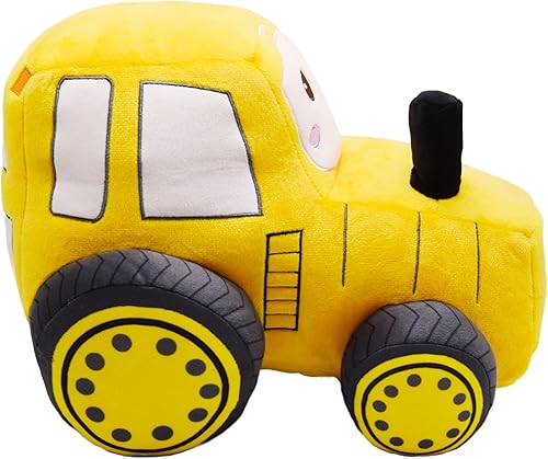 Vista 3 de Juguete de peluche de tractor de felpa suave, almohada de peluche súper linda, excelente regalo para niños o fiesta de cumpleaños de 12 pulgadas