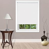 Achim Cordless Tear Down Light Filtering Shades 37x72 Inch White - Customizable Cord-Free Vinyl Window Blinds for Easy Light Control