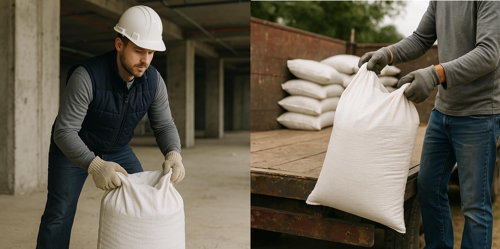 Sac Gravat Chantier 60x90cm Supporte Jusqu'à 50 kg | Sacs en Polypropylène Tissé Sac à Feuilles pour Jardin | Boudin Anti Inondation Réutilisable Sandbag de Sable pour Lester (100)