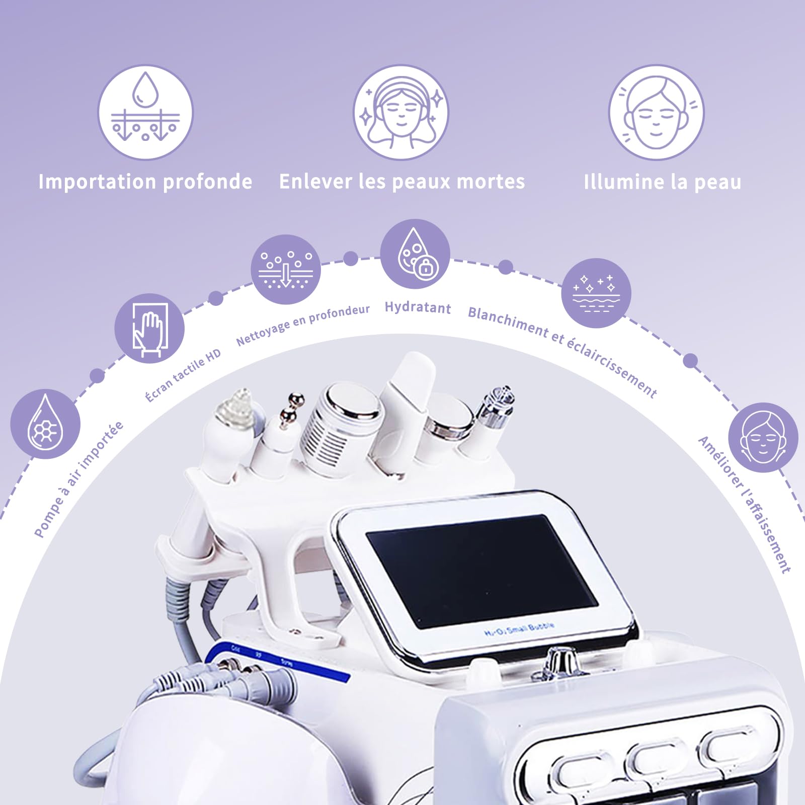 Hydrafacial 7 En 1 Machine à Oxygène à Hydrafacial Profession Nettoyage En Profondeur Microdermabrasion Exfoliante Petit Appareil De Beauté à Bulles éliminer Les Rides Dermabrasion