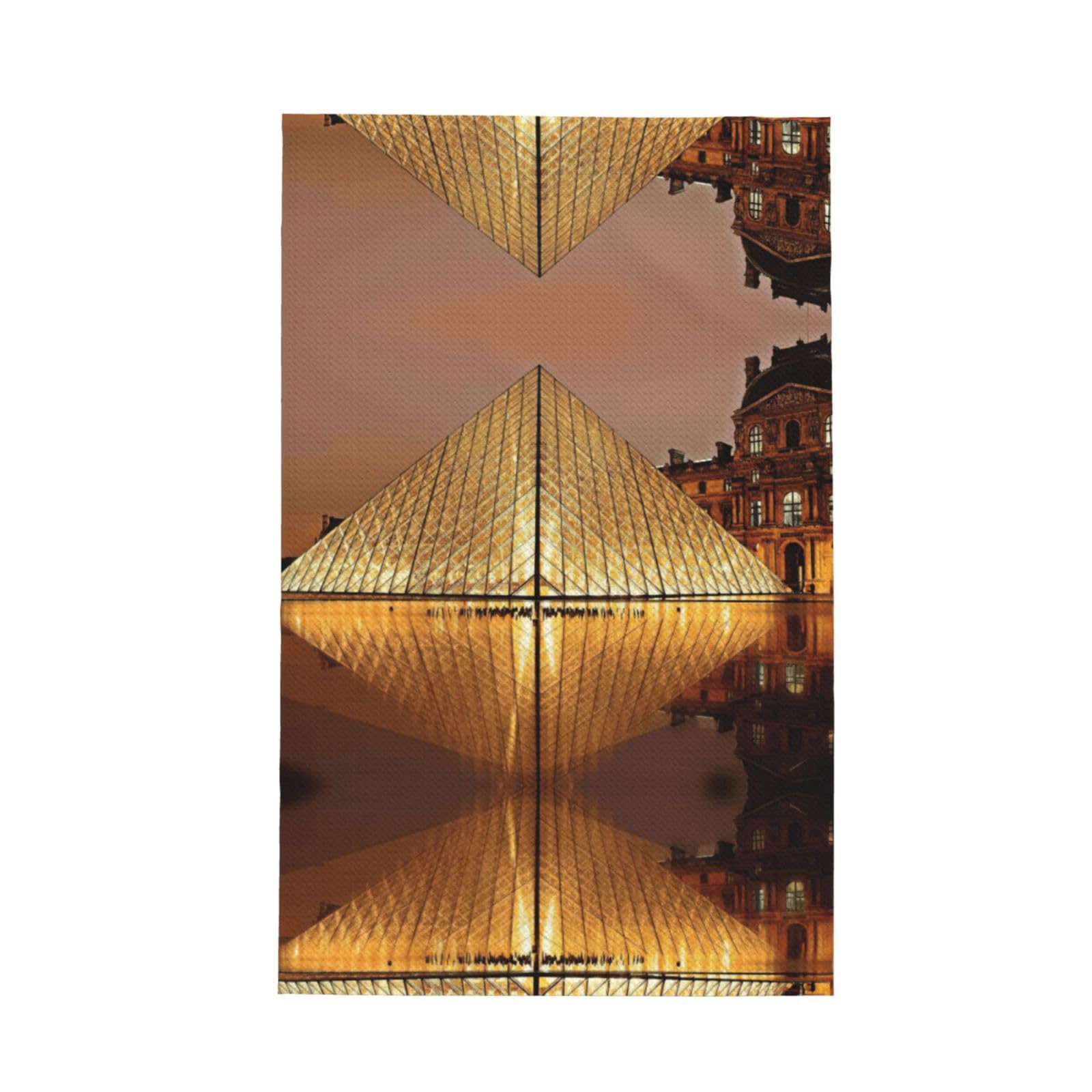 Xxahnbm Black Louvre Museum In Paris Print Waffle Kitchen Towel,Absorbent Hand Towel