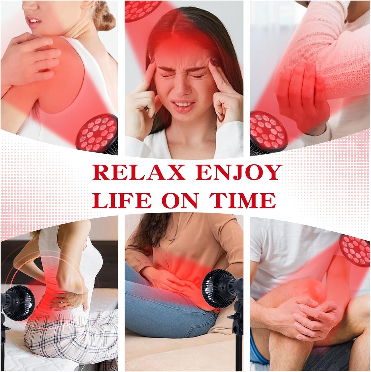 Red Light Therapy for Body and Face, Infrared Red Light Therapy Device with Adjustable Stand, 660nm ＆ 850nm Desk Red Light Therapy Lamp for Neck, Knee Pain Relief, Skin Wellness - Image 7