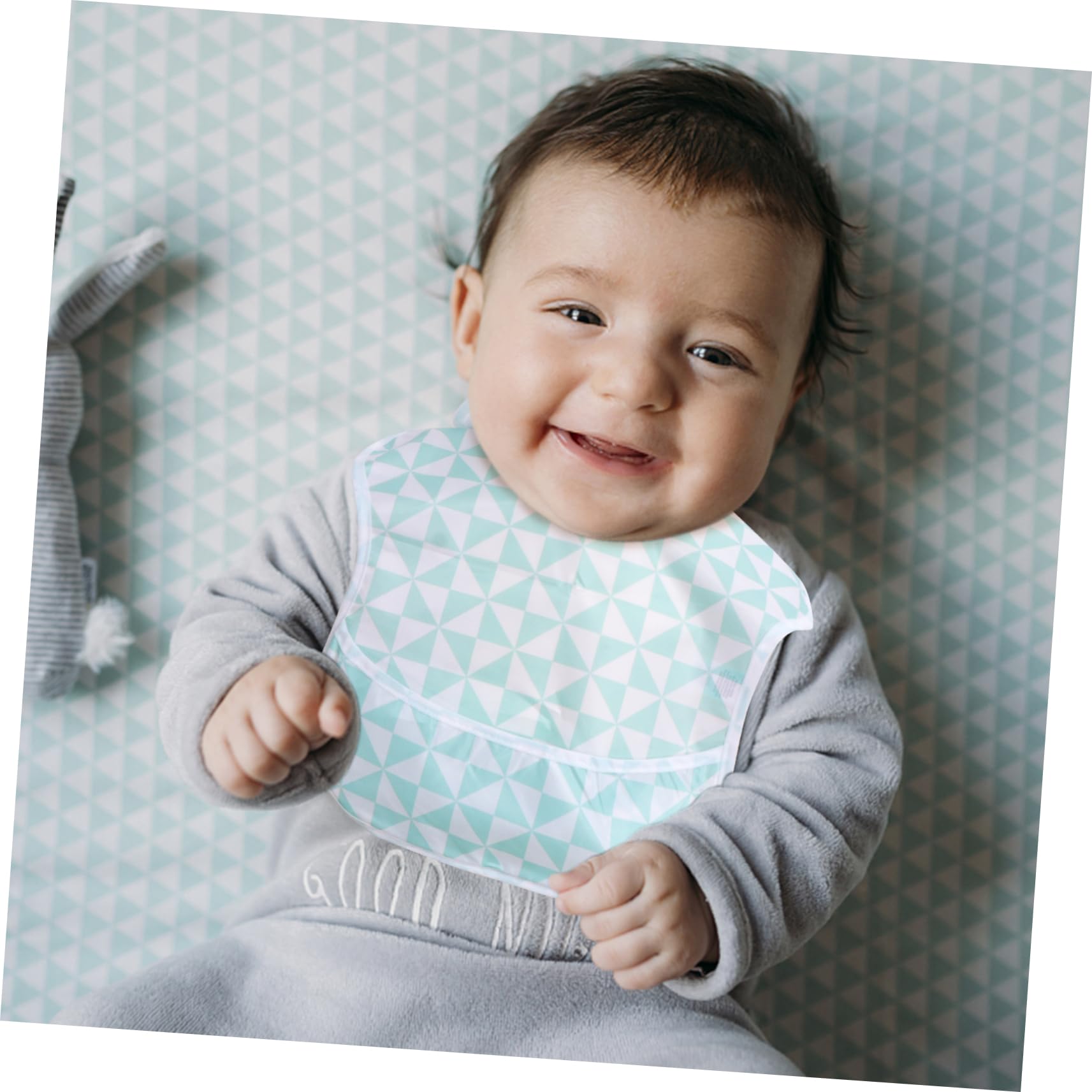 VICASKY 9piezas Baberos Impermeables De Diseño De Oso y Pingüino Toallas De Saliva Para Bebés Baberos Desmontables Alimentación Infantil