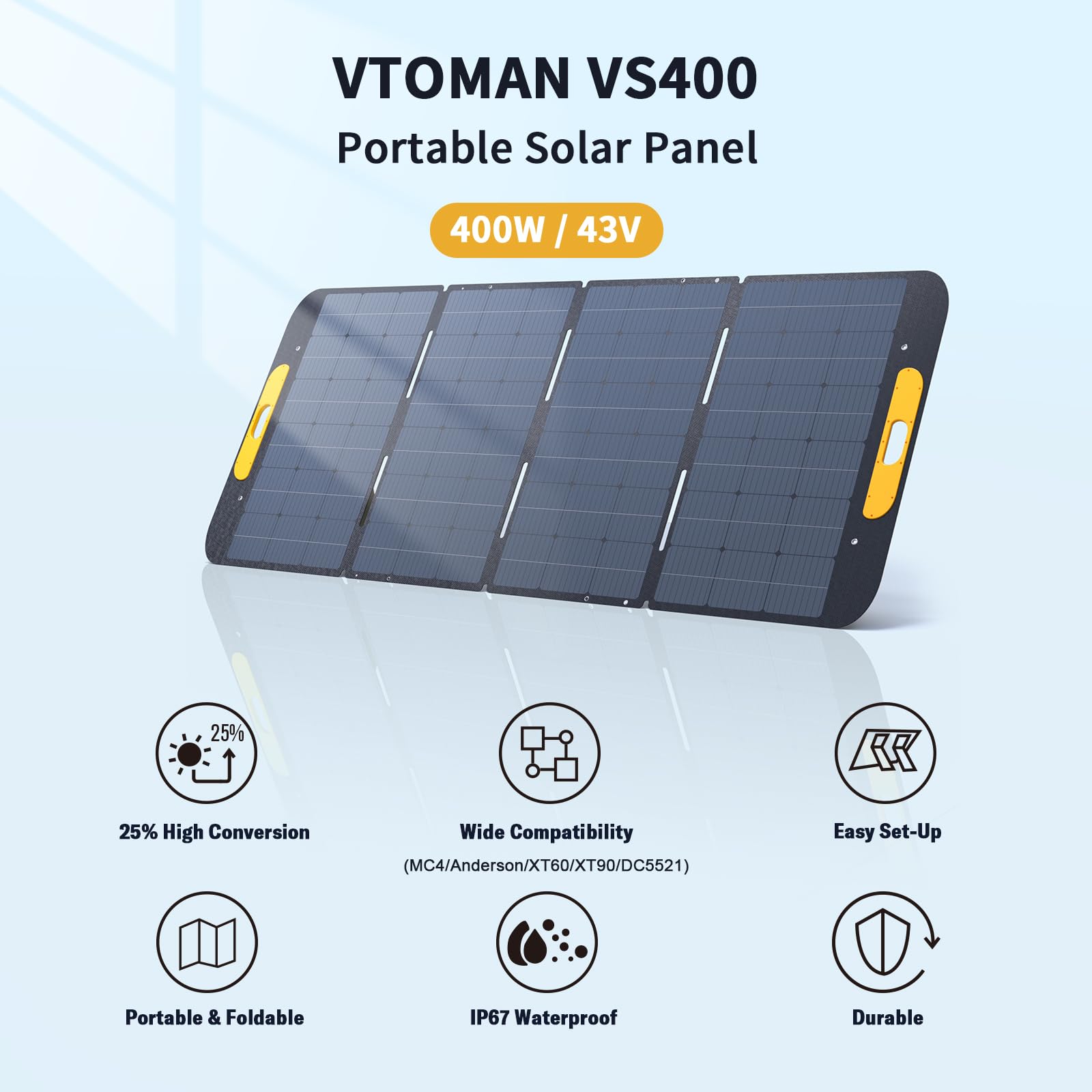 Amazon.com : VTOMAN VS400 Portable Solar Panel 400W 40V, 23