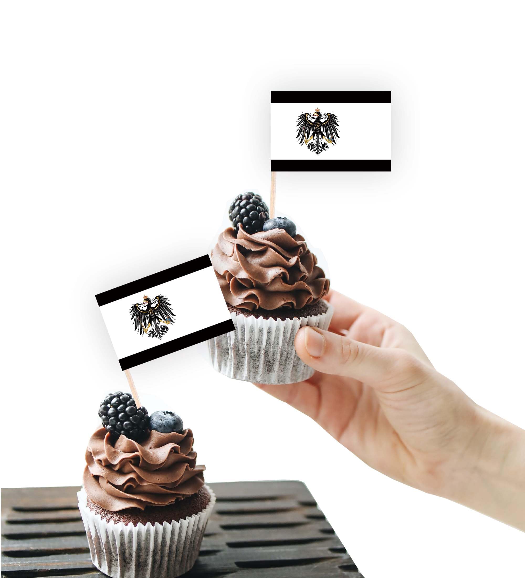100PCS Prussia Flag Cake Topper,Prussian Cupcake Stand For Party Decoration Supplies — image 1
