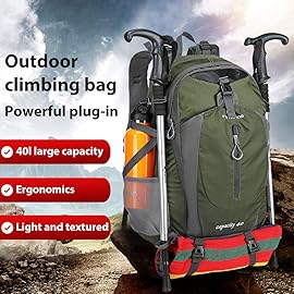 FENGDONG 40L Waterproof Lightweight Hiking,Camping,Travel Backpack for Men Women (green)
