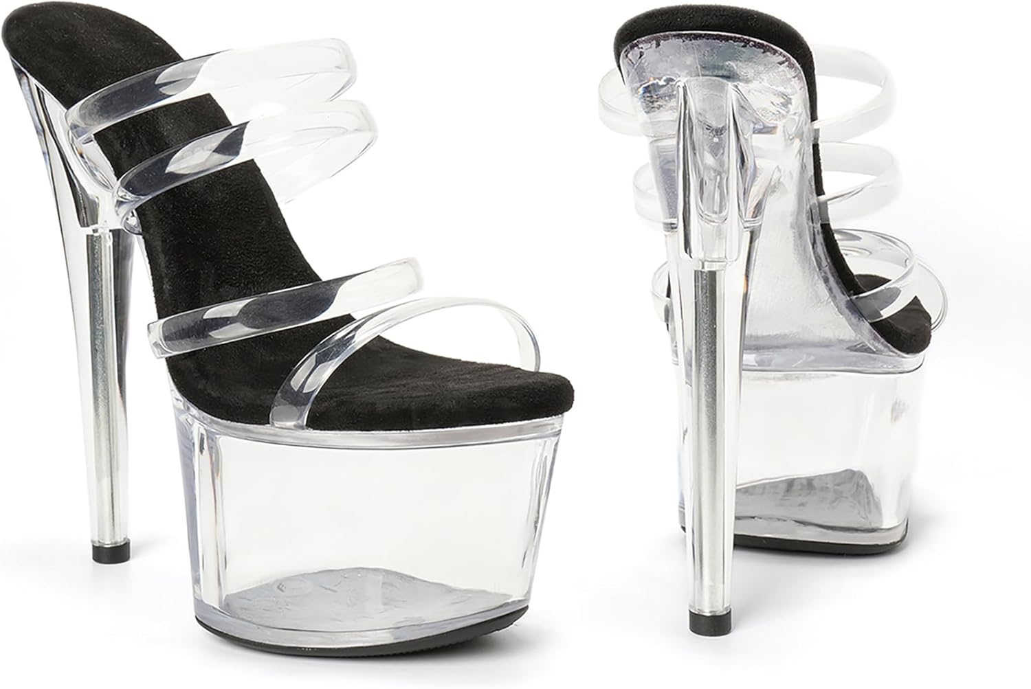 WUXIN H&P Women's 7 in Clear Platform Sandal Heels Sexy, 7 in Pole Dance High Heel Clear Platform, 17 cm Exotic Platform Pole Dancer Heels Shoes Stiletto - Image 5