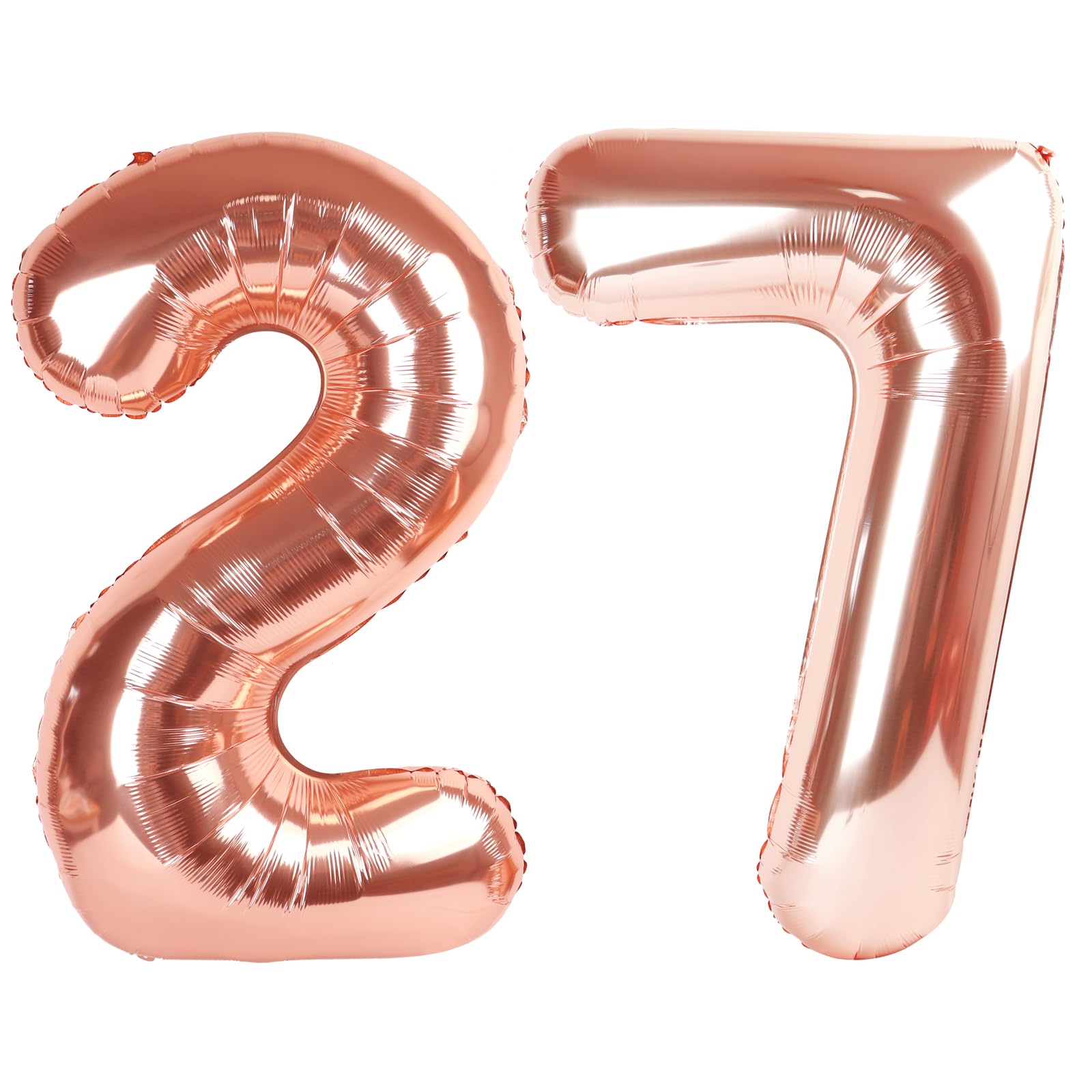 Number Balloons 27 Balloon 40 inch Rose Gold for 27 Birthday Decoration