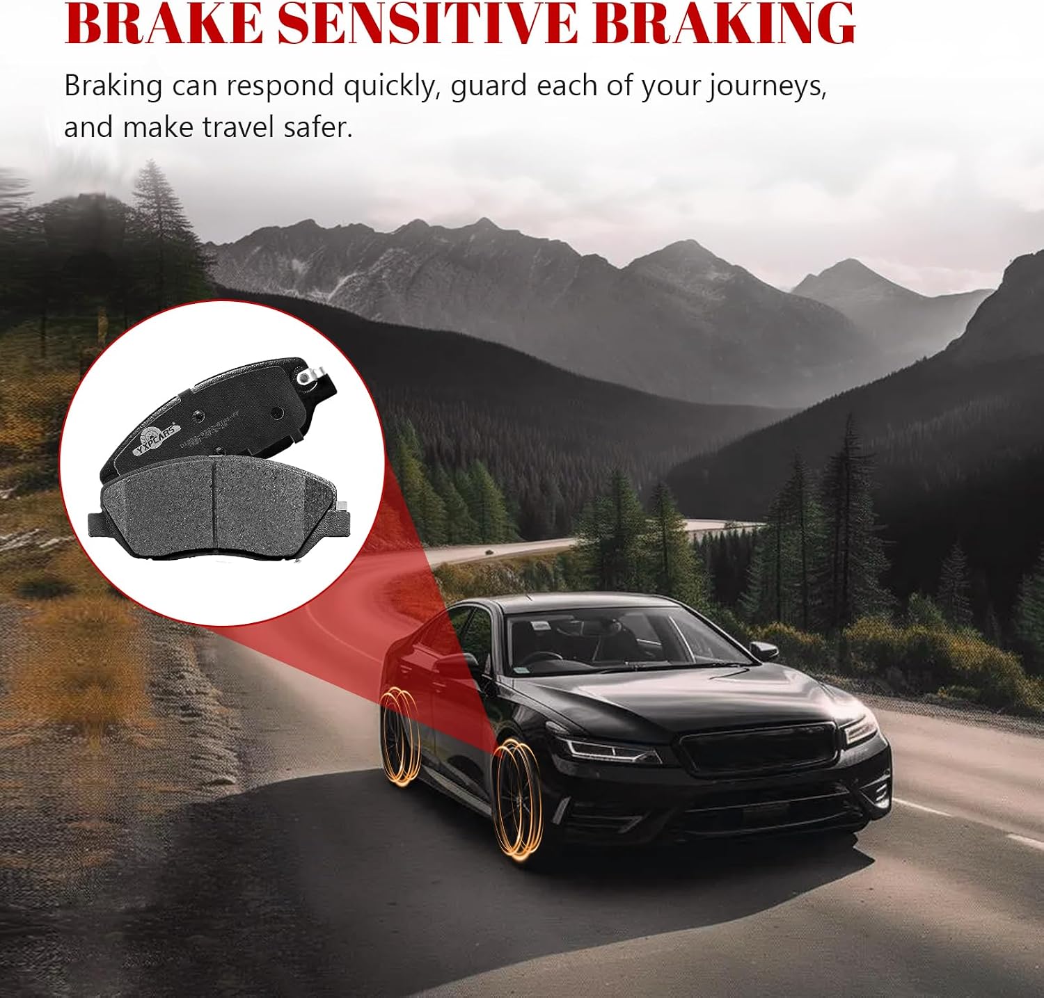 Front and Rear Ceramic Disc Brake Pads Set Replacement for Hyundai Entourage 2007-2010 Santa Fe 2013 2014 2015 2016/ Kia Borrego 2009-2011 Sedona 2006 2007 2008 2009 2010 2011 2012 2014