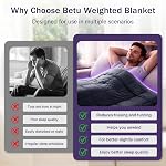 BETU Weighted Blanket Twin (20lbs, 48"x72") Charcoal Cooling Heavy Blanket for Adult 180-220lbs with Premium Glass Beads - Soft Thick Big Blankets for All-Season Sleeping Comfort Breathable