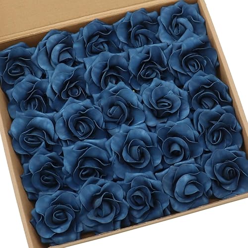 Miniatura 9 de Flores artificiales de 2.5 pulgadas, color naranja quemado, 25 rosas falsas con tallo para ramos de boda, arreglos florales, despedidas de soltera,