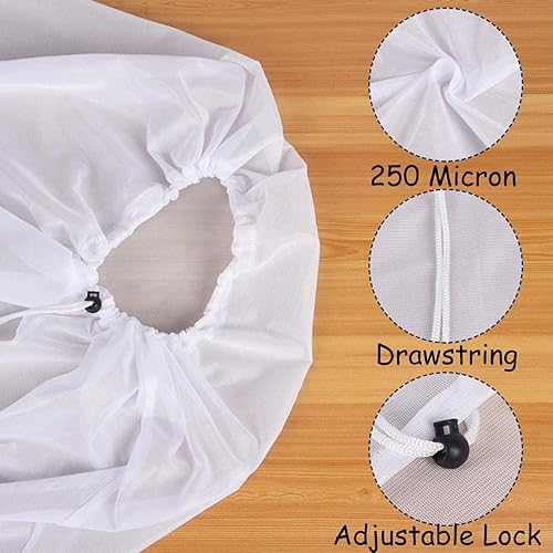 Miniatura 4 de Bolsa de preparación reutilizable de 5 galones, bolsa grande de nailon de fermentación para colar vino, bolsas de grano de 250 micrones, bolsa de