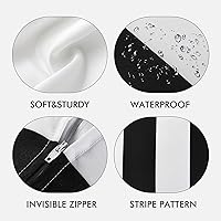 Vista 3 de WESTERN HOME WH - Juego de 2 fundas decorativas de cojín para exterior, a rayas, impermeables, de poliéster, para jardín, casa de campo moderna