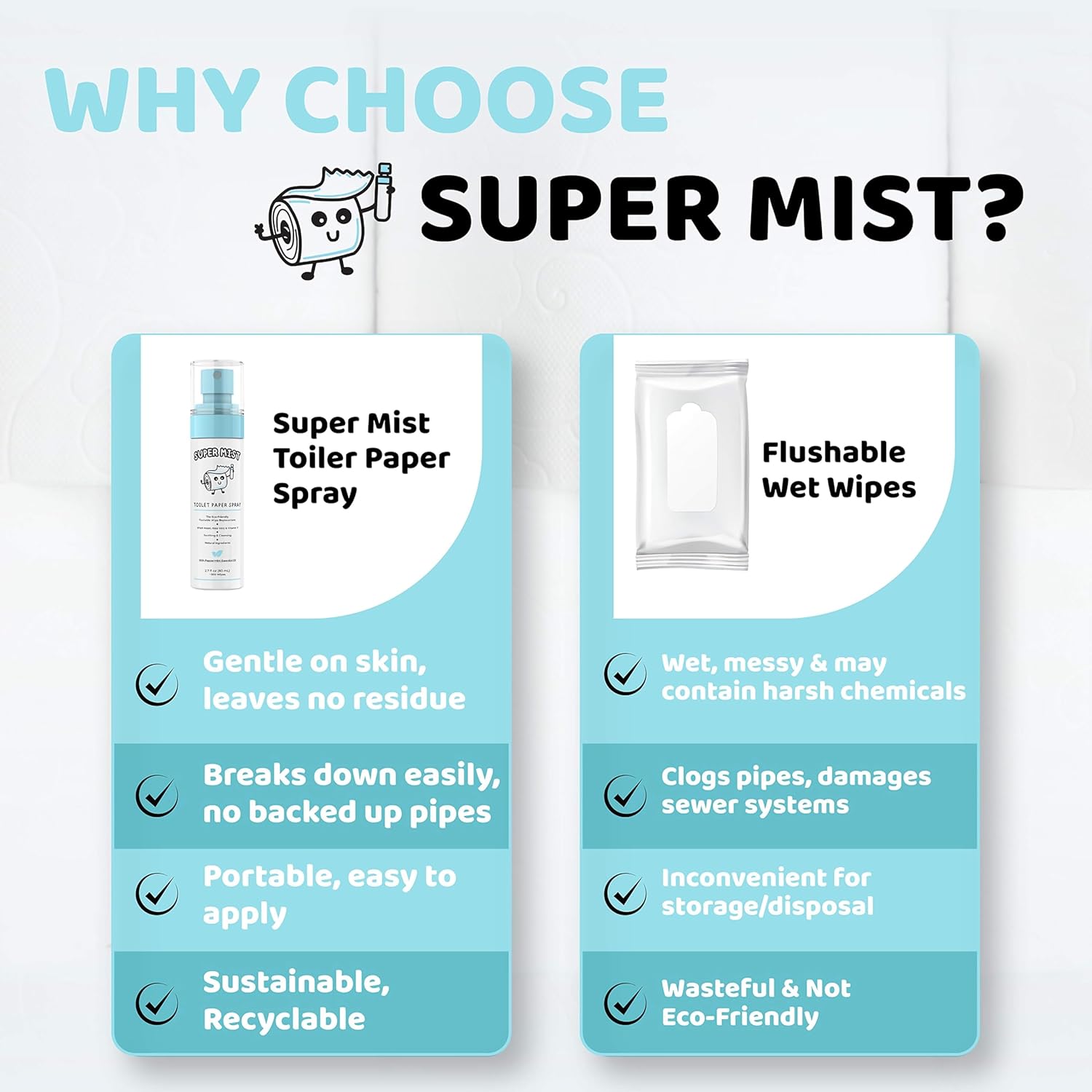 Toilet Paper Spray Refill Size (16.9 fl oz) Upgrade Your Toilet Paper into a Gentle, Cleansing Wipe | A Better Toilet Paper Experience | Replaces Over 6 Regular Bottles | Soothing Formula