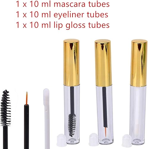 Miniatura 8 de Ideal Swan Botella vacía de 0.3 fl oz para delineador de ojos, botella de brillo de labios con embudo de 3 piezas e inserciones de goma para aceite