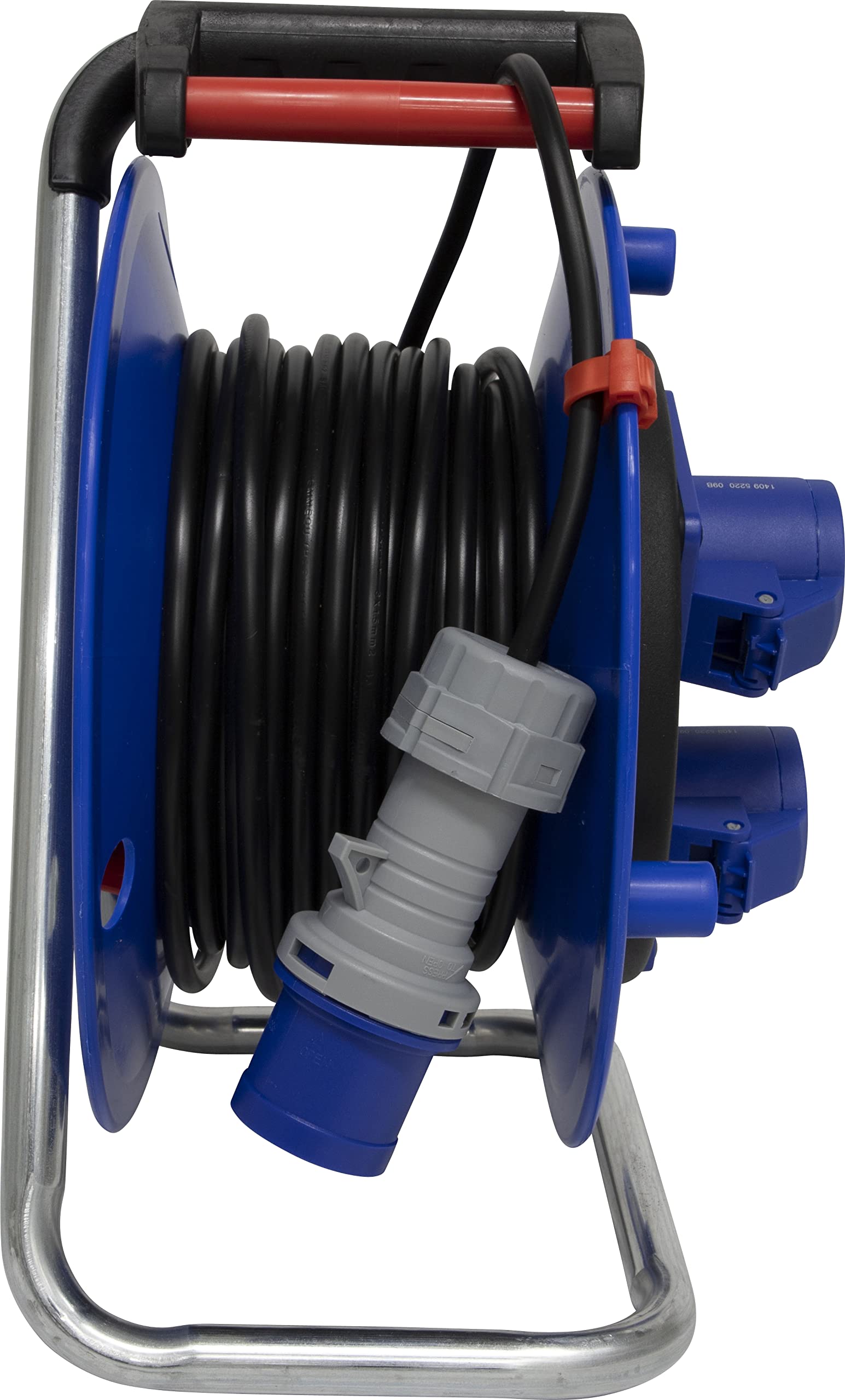 Prolunga Elettrica 25 Metri con Avvolgicavo Professionale Brennenstuhl | Spina CEE 3 poli, 230 V/16A| 1 presa Schuko e 2 prese CEE 3 poli 230V/16A Autochiudenti | Serie Garant ST CEE2 - IP44