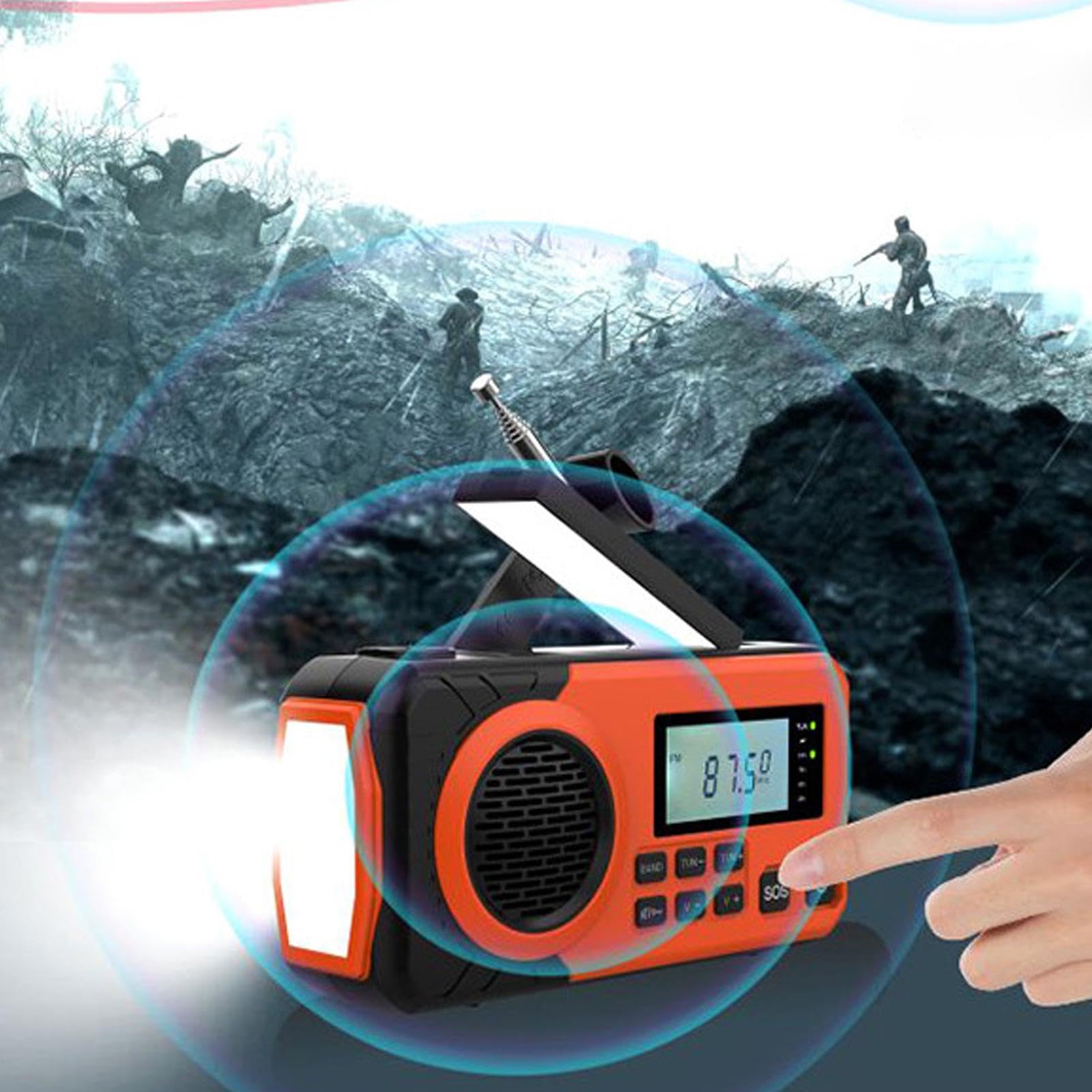Radio Solar con Linterna Y Power Bank | Radio Portátil De Camping Mujeres Hombres Campistas Viajeros Excursionistas Marino Senderismo Camping Tormenta Invernal