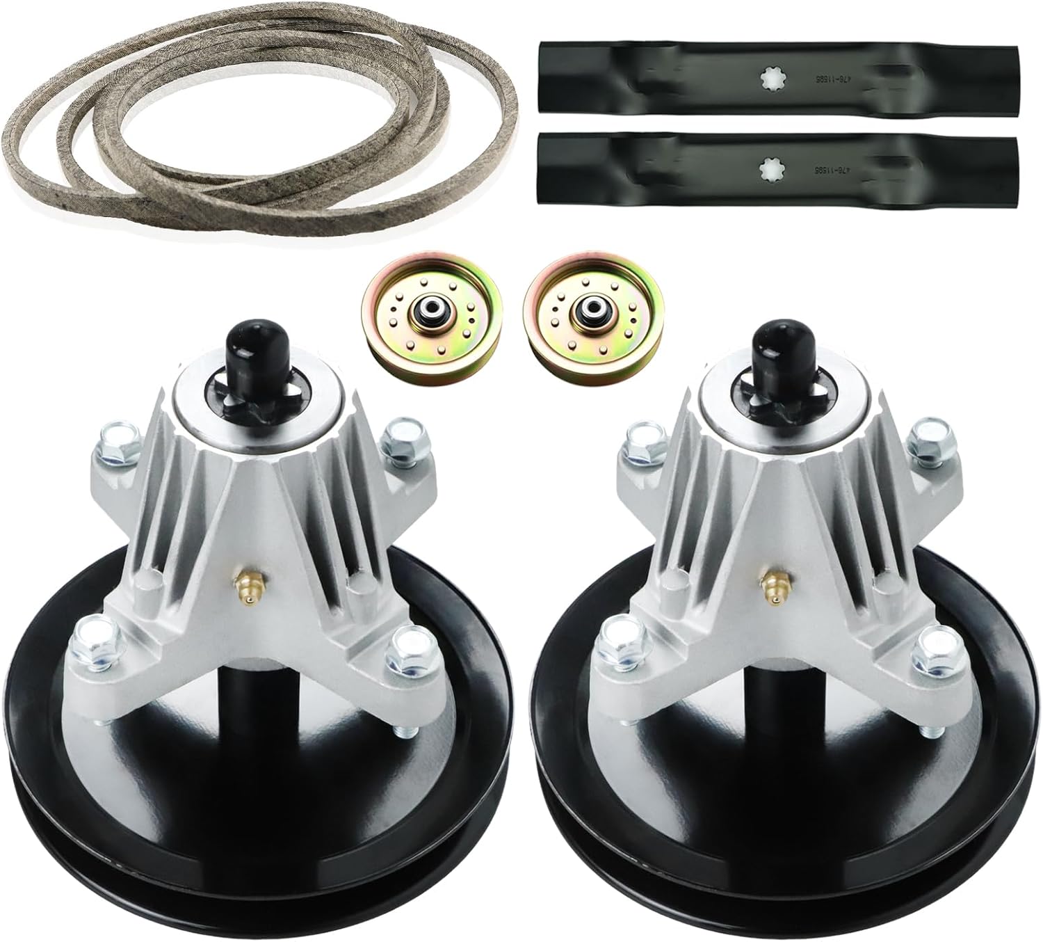 46 Inch Deck Rebuild Kit Replace for Cub Cadet LTX1045 LTX1046 LTX1046VT, Fit for Craftsman/MTD LT2000 LT2500, with 2 Spindles 618-04865, 2 Blades 942-04244, 2 Idlers 753-08171, 1 Belt 954-04219