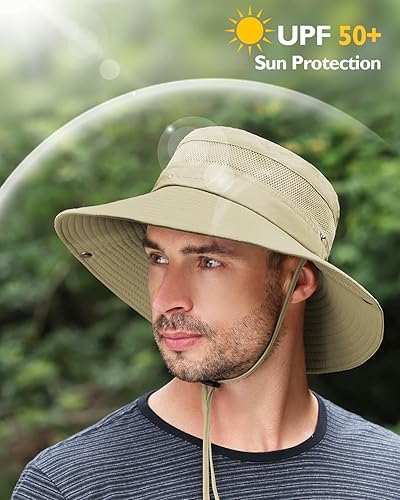 Miniatura 4 de Century Star Sombreros de sol para hombre, sombrero de ala ancha, para mujer, playa, pesca, al aire libre, verano, safari, Boonie, sombrero con
