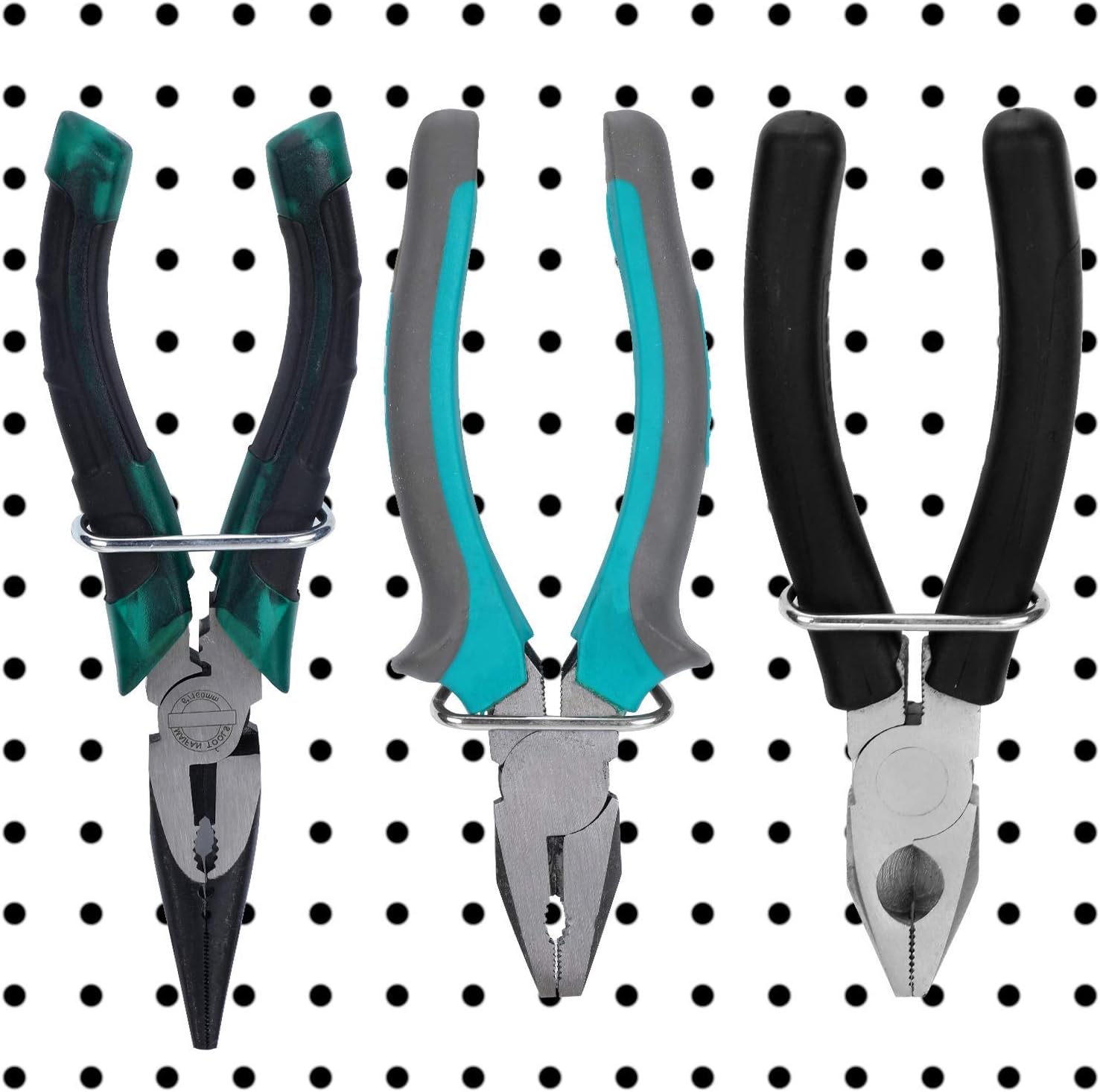 Pegboard Plier Holders, Stainless Steel Double Loop Pegboard Hooks Accessories Shelving Display Hooks for Shop Store Supermarket (30 Pieces)