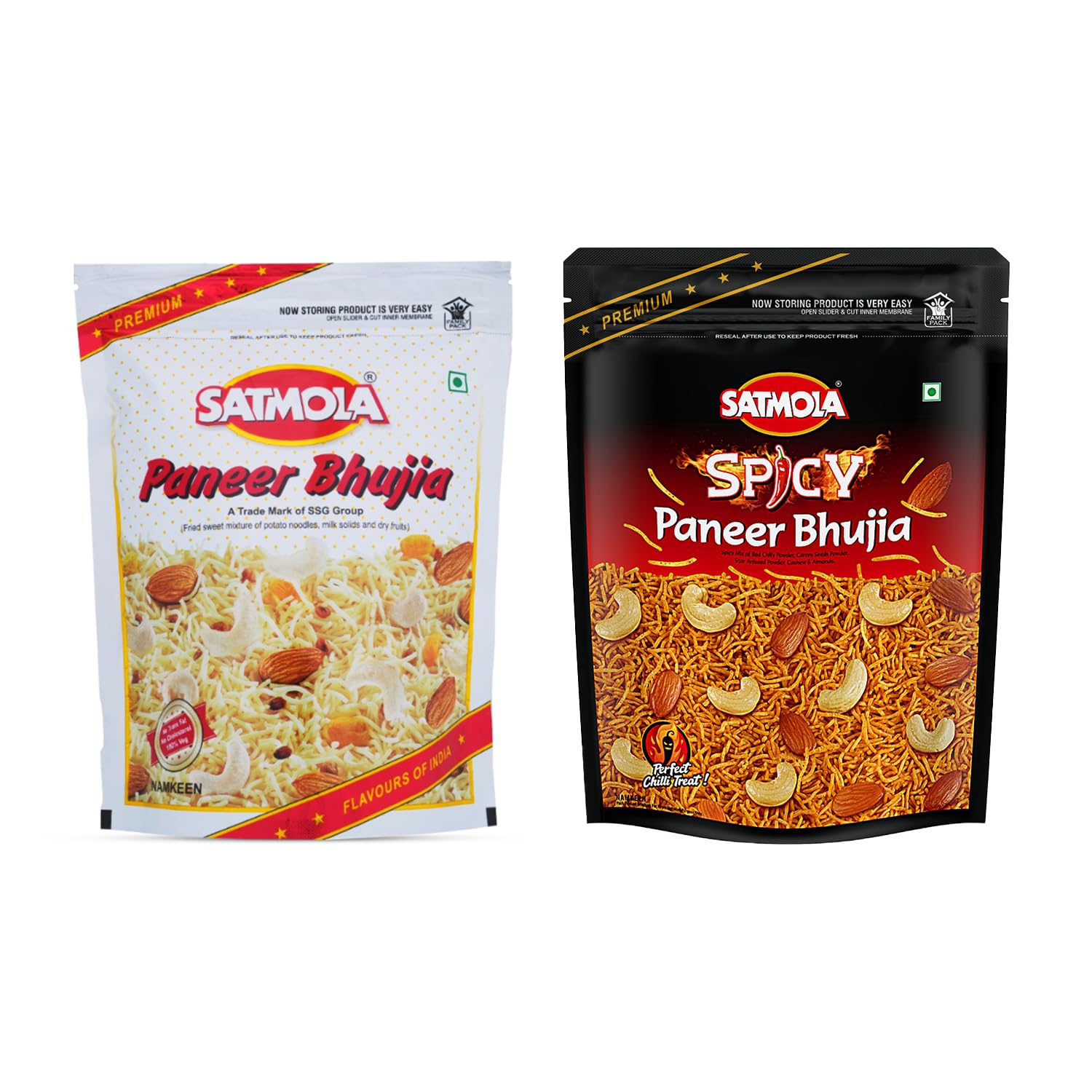 Satmola Spicy Paneer Bhujia 300g & Paneer Bhujia 300g Namkeen Combo Pack | All time favourite indian snacks/Namkeen | Crispy & Fresh Snack-image-35