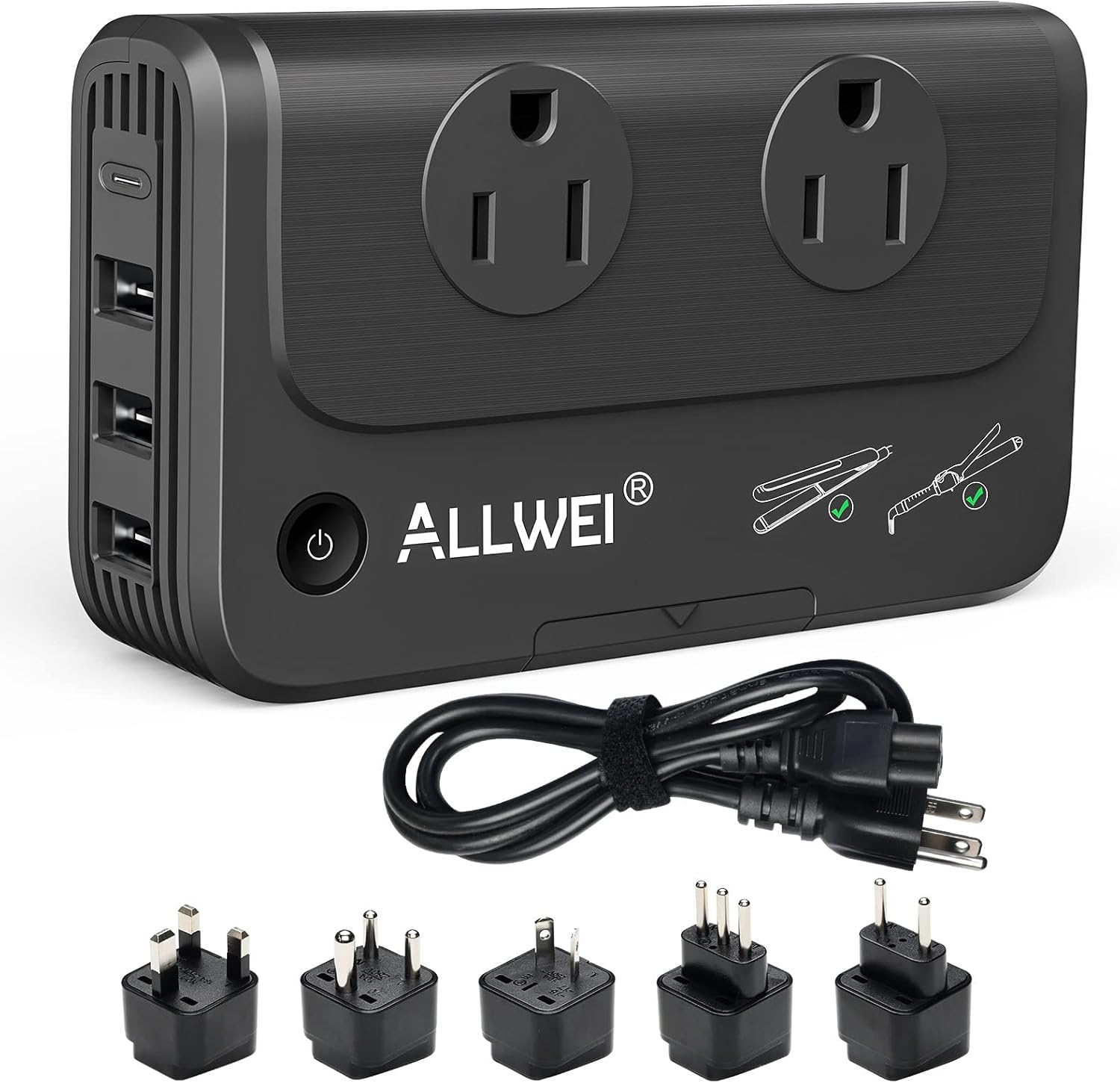 ALLWEI Travel Voltage Converter 220V to 110V Power
