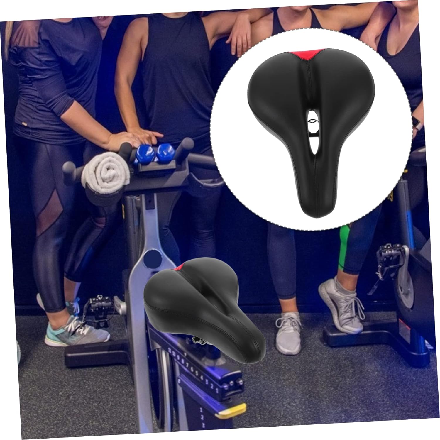 Stationary Bike Saddle Comfortable Cycling Bike Seat Cushion Padded Saddle Ergonomic Replacement for Home/Gym