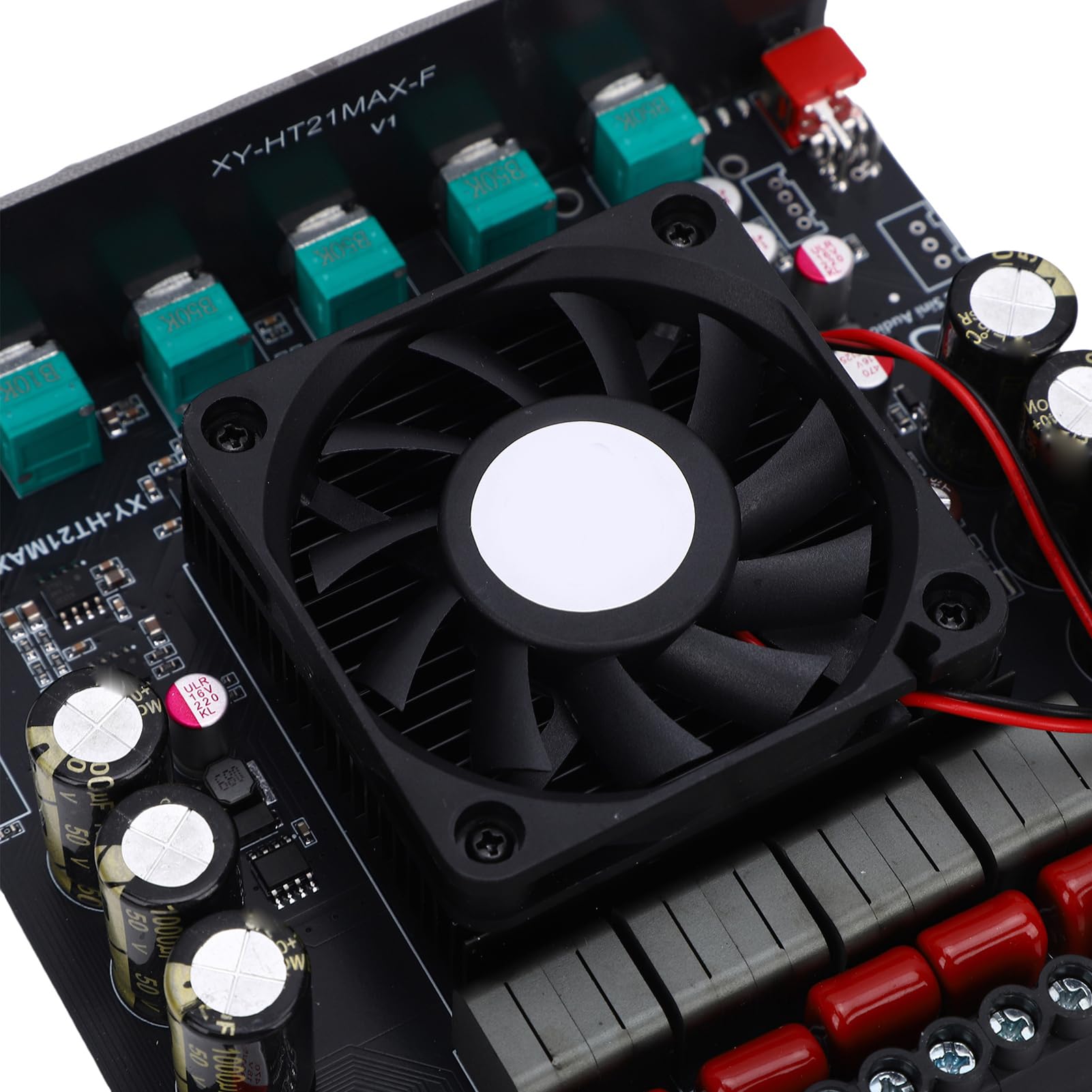 Kikumi Placa Amplificadora de Potencia de Audio 200Wx2+400W, Amplificador Digital Bluetooth para Altavoz Doméstico con Ajuste de Agudos Graves, AAC SBC WAV FLAC Ape MP3