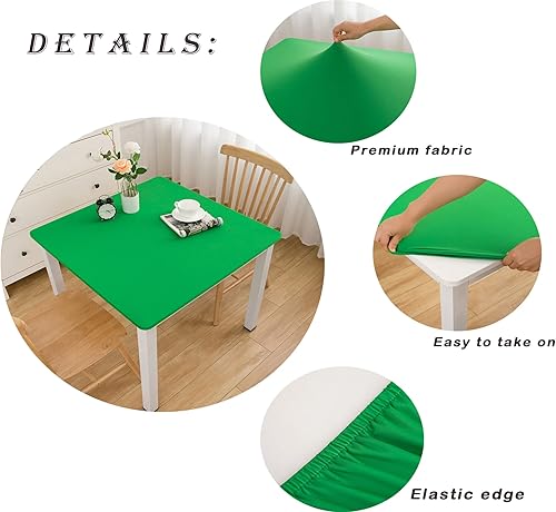 Miniatura 155 de Wolkemer Mantel cuadrado ajustable de elastano elástico negro para mesa de cóctel, borde elástico, para comedor, boda, fiesta, picnic, 34 x 34