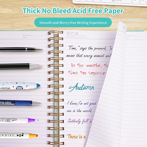 Miniatura 2 de Cuaderno de espiral, cuaderno de rayas universitarias, 8.5 x 11 pulgadas, 300 páginas de cuero para escribir, cuadernos de tapa dura A4 para el