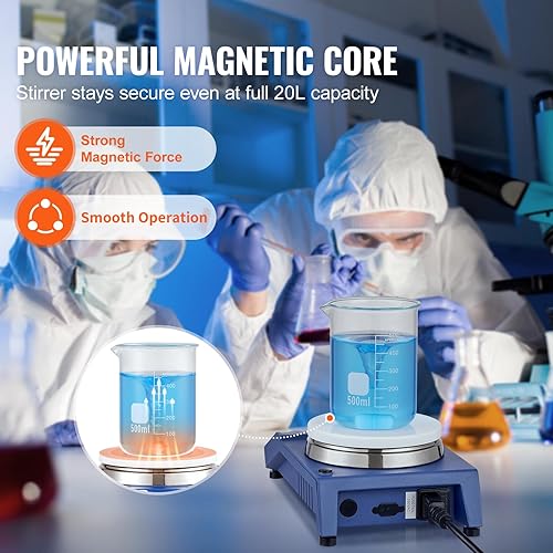 Miniatura 3 de VEVOR Agitador magnético de placa caliente capacidad de agitación máxima de 572 F 572 F agitador magnético de 200-2000 RPM agitador magnético con