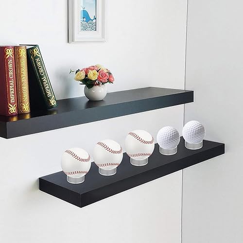 Vista 6 de JUXYES Paquete de 15 soportes de exhibición de esfera transparente, soporte de esfera transparente, soportes de exhibición de plástico pequeños