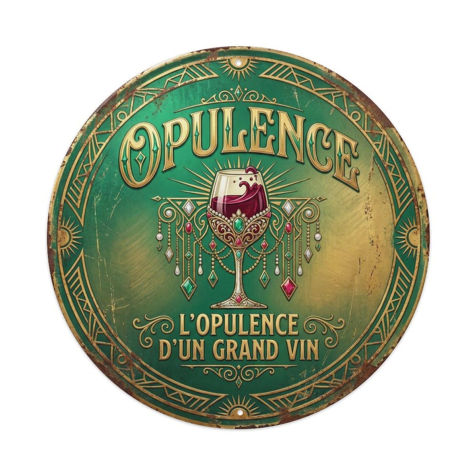 Opulence Humorous Tavern Opulence Vintage Metal Tin Sign Plaque Wall Decor for Cafe, Club Bar, Office, Garden Metal Poster 8x8Inch