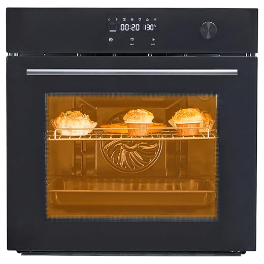 24 Inch Built-in Electric Single Wall Oven, 2.5 Cu.Ft. Smart 8-Mode Convection with 3D Heating, Safe 3-Layer Glass, Professional Touch Control & 500°F Max Temp for the Modern Home Kitchen