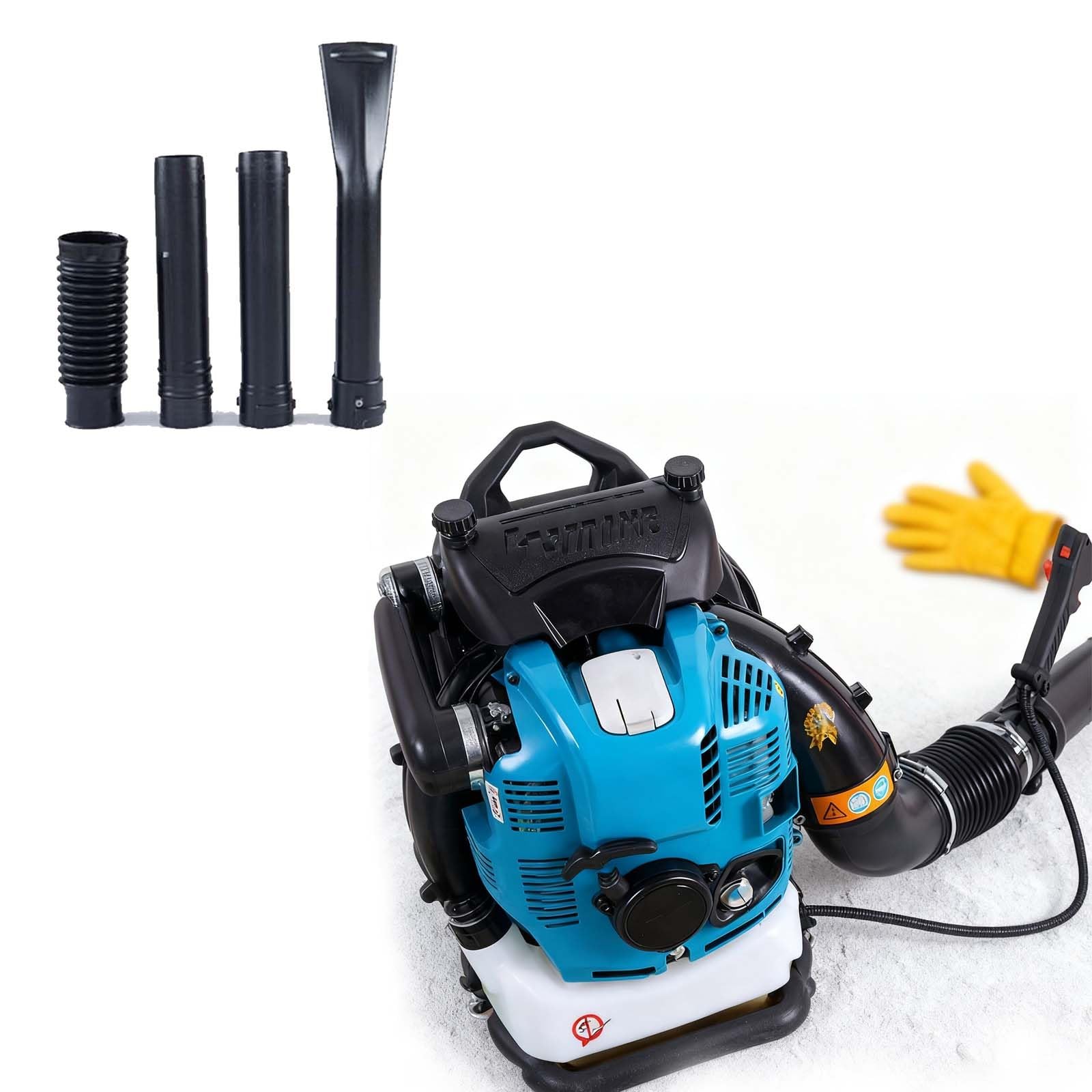 Soplador De Mochila De Gasolina Ergonómico Y Antifatiga, Soplador De Nieve Comercial De 12 HP Y 100 CC, Gran Volumen De Aire para Trabajos De Limpieza Intensivos(Blue)