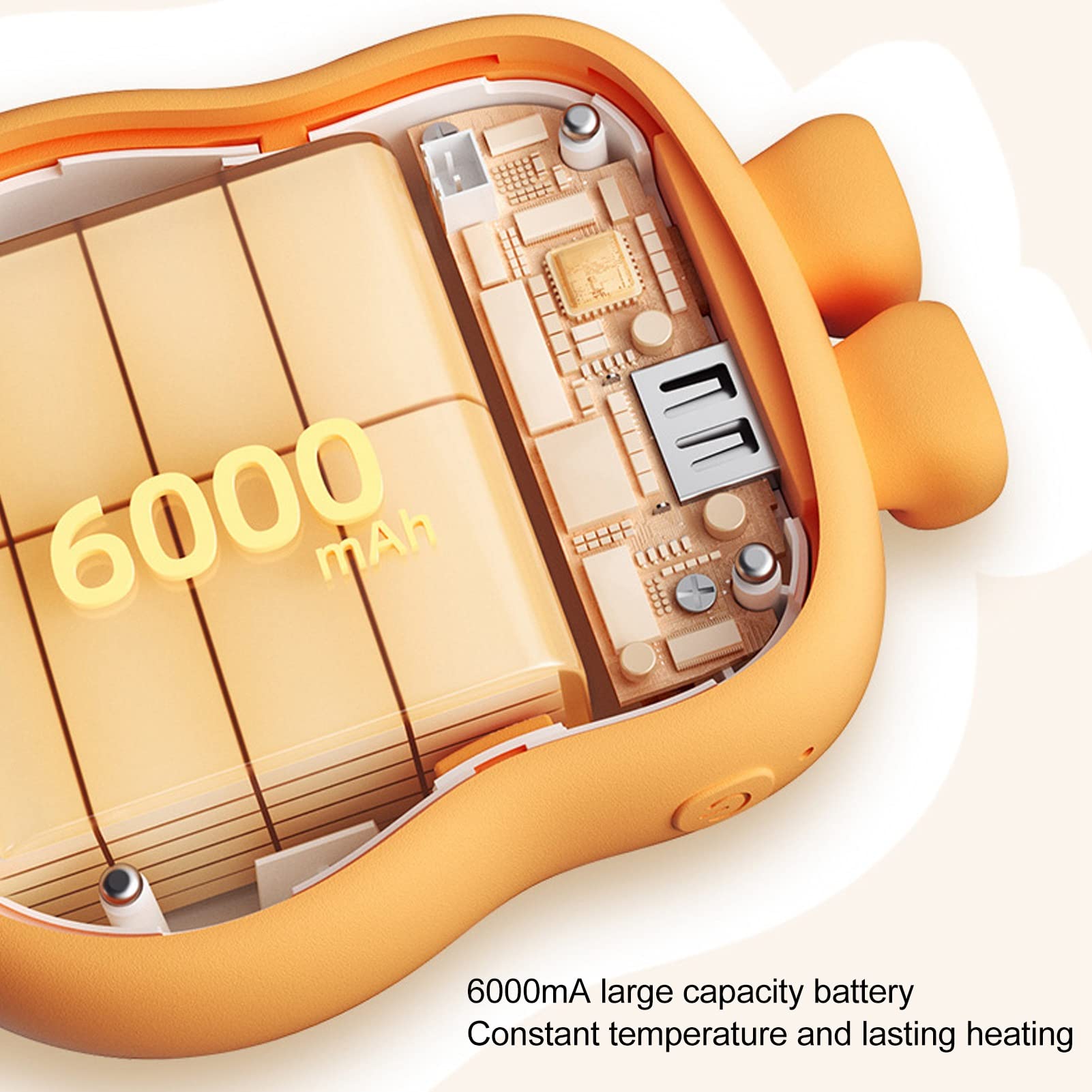 Chauffe-mains électrique Portable Rechargeable, 6000 MAh, Batterie Externe pour L'extérieur, la Chasse, le Golf, le Camping, les Cadeaux Chaleureux(Expression du rougissement)