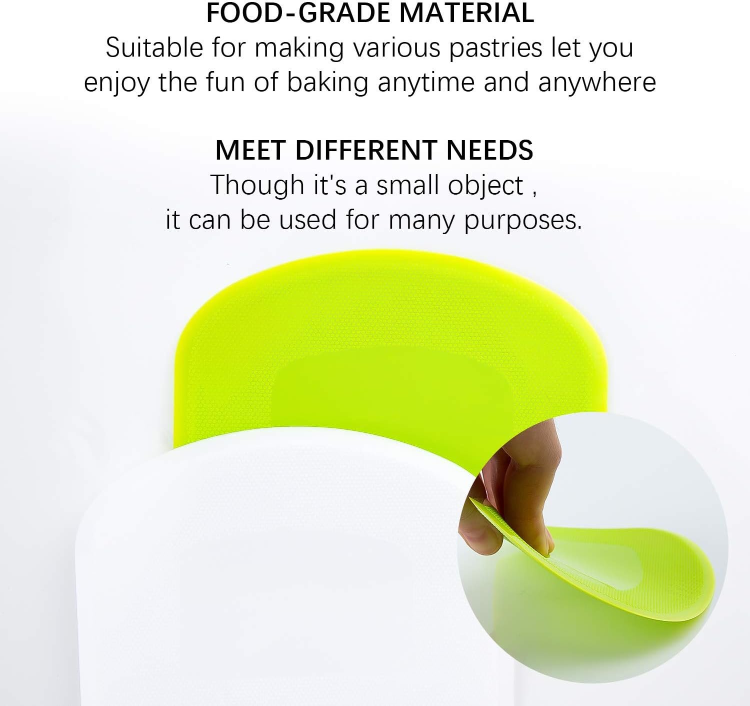 LUTER Dough Scraper Plastic Pastry Cutter Bowl Scrapers Dough Bread Cutters (Green+White+Silver)