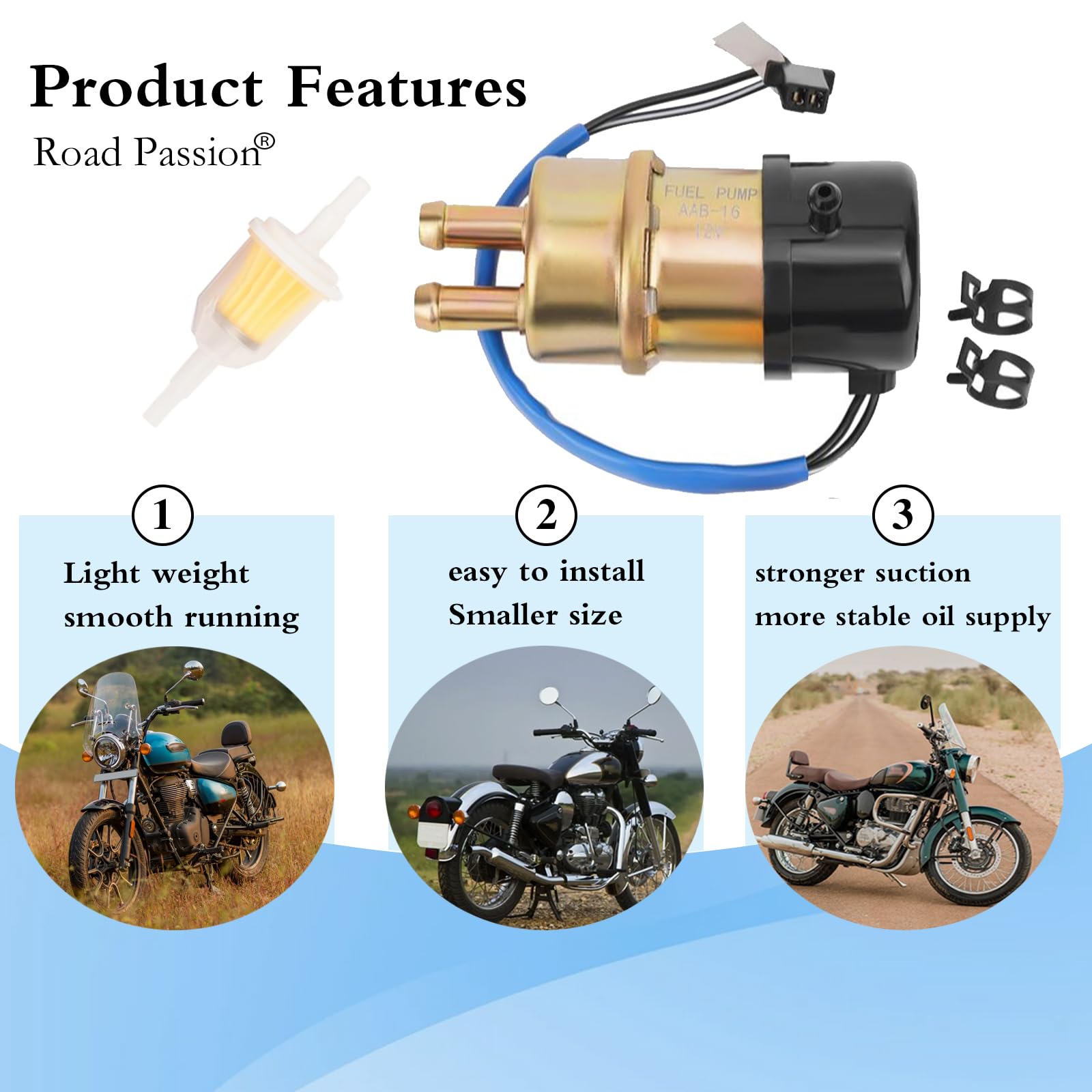 Road Passion Bomba Combustible Gasolina Electrica 12v para Kawasaki Ninja ZX6/ZX6R/ZX7/ZX7R/ZX7RR/ZX9R/600R
